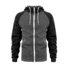 Hoodies masculinos casaco com capuz grosso fecho de zíper com cordão retalhos bolsos de comprimento médio inverno outono hoodie térmico