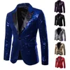 Men's Suits & Blazers Shiny Gold Sequin Glitter Embellished Blazer Jacket Coat Men Nightclub Prom Suit Costume Homme Stage Clothes For Singe