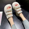 Thick Sole Elevating Sandals Women's Fashion Casual Rhinestones Summer Comfortable Soft Sole Shopping Slippers