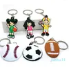 Portachiavi 5 Portachiavi Serie Sport Basket Calcio Rugby Calcio Portachiavi Portachiavi personalizzato Souvenir di nozze Accessori per auto