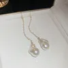 Dingle örhängen oregelbunden pärla orm benkedja tofs franska nisch design temperament krok mode kvinnors smycken