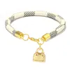 Hoogwaardige luxe design goud vergulde hart mini -tas charm lederen armband voor cadeau