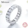 Solitaire Ring Modian 100% 925 Sterling Silver Classic Oval Sparkling Finger Ring For Women Luxury AAAAA CZ Wedding Engagement Fine Jewelry 230425