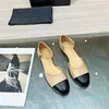 Dress Shoes Women Leather High Heel Metal Buckle Letter Wedding Party Business Casual Flat Shoes Fashion versatile