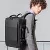 BANGE Mochila de viagem masculina, mochila escolar expansível, bolsa USB, grande capacidade, 17,3 e 15,6, laptop, à prova d'água, moda