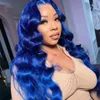 Blue Lace Front Wig Human Hair 13x4 13x6 HD Transparent Lace Frontal Wig Brazilian Body Wave Lace Front Wig For Women