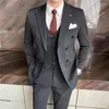 Abiti da uomo di alta qualità (pantaloni blazer) Stile britannico Senior Semplice Moda Business Elegante abito da gentiluomo da sposa Tre pezzi