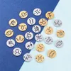 Charms 24pcs/box Titanium Steel Round 12 Constellations With Two Holes Connectors For DIY Bracelet Chain Jewelry Making