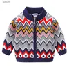Down Coat 2023 Winter Warm 2-12 Years Children Outwear Coats Geometric Thickening Plus Velet Turtleneck Sweater Jacket For Kids Baby BoysL231125