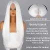 Synthetic Wigs Long Straight White Natural Middle Part Heat Resistant Suitable for African Women Daily CosplayHalloween Wig 230425