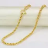 Pendant Necklaces Pure Gold Chain For Women Real 18K Yellow Rope Necklace 1.8mmW Italian Link Au750 Jewelry 16-22inchL Gift