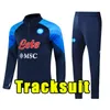 Barnbarn Maradona 23 24 Napoli Soccer Tracksuits 2023 2024 Zielinski Koulibaly Insigne Mertens Lozano Osimhen Hoodies Jacka Långärmad byxor Jacka