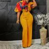 Abbigliamento etnico Natale Set a due pezzi Top Pantaloni Abiti africani per le donne Taglie forti Estate Dashiki Robe Femme Abiti da festa