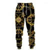 Men's Tracksuits High End Luxury Golden Pattern Mens Hoodie/Pants/Set Fashion 3D Print Couple Sportswear Casual Hipster Personality Clothing
