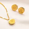 Brincos femininos redondos com monograma, brincos banhados a ouro 18K para presente, brincos de amor, brincos de joia para casal, acessórios para festa de casamento, atacado