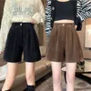 Shorts femminile Shorts Donne gamba larga velluto a pila alta college autunno college vintage femminile harajuku elegante abbigliamento da strade hipster femme y2k 230425