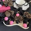 Miu novos acessórios para o cabelo padrão leopardo feminino anel de cabelo carta bola elástica faixa de borracha padrão animal corda de cabelo