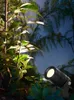 Lâmpadas de gramado LED Luzes de jardim 7W 10W Outdoor Spike Lawn Lamp Impermeável Iluminação Luz Quente Branco Caminho Holofotes Lâmpada AC220V110V DC12V Q231125