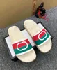 Interlocking G slide sandal Designer Rubber Slipper 655265 Women's Striped Flat Sandals Italy Luxurys Summer Pool Slippers For Men