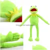 Stuffed Plush Animals Kermit Frog Dolls Hand Puppet Backpack Soft Plushie Funny Toy For Kids Christmas Boys Girls Gift Green Frogs Dha2G