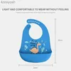 Bibs Burp Cloths 1pcs Waterproof Baby Bibs Cartoon Dinosaur Printed Kids Bibs Adjustable Soft Silicone Bib Baby Feeding StuffL231126