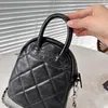 Diamond-checked cowhide backpack Shell backpack book bun mother bag Black diamond chain bag Classic Luxury Chain Fashion