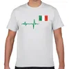 T-shirts pour hommes hauts chemise hommes battement de coeur italie drapeau décontracté noir Geek personnalisé homme t-shirt XXXL