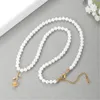 Chains Gold Plated Rose Flower Necklace With Pearl Necklaces For Women Stainless Steel Pendant Simple Jewelry Gifts