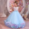 Girl Dresses Christening Petal Princess Long Formal First Communion Children Party Elegant Kids Dress Wedding Birthday