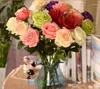 Kwiaty dekoracyjne 2023 sztuczne fałszywe jedwabne koło w centrum róży kwiatowy bukiet na domowe wystrój ślubu