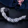 Charm Bracelets CWWZircons Top Quality White Cubic Zirconia Luxury Flower Leaf Big Wedding Bridal Party Charm Bracelet Bangle for Women CB128 230425