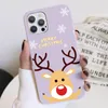 Ano Novo Presente dos Desenhos Animados Bonito Capa de Natal Para iPhone 13 11 12 Mini Pro Max Para iPhone 6S 6 7 8 Plus X XR XS Max Papai Noel Caso