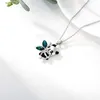 Pendant Necklaces Exquisite Fashion Panda Necklace Leaf Crystal Animal Heart Female Girl Bamboo NecklacePendant