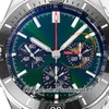 BLS Chronomat B01 ETA VALJOUX A7750オートマチッククロノグラフメンズウォッチ44セラミックベゼルグリーンブラックダイヤルラバーUB0136251S1スーパーエディションReloj Hombre Puretime C3