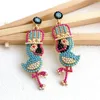 Dangle Earrings PATRIOTIC BEADED PARROT Bird 4th Of July USA For Women Festive Jewelry & Accessories