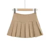 Kjolar sommaren hög midja kjolar kvinnor sexiga minikjolar med shorts vintage veckad kjol vit koreanska tennis kjolar svart khaki 230425