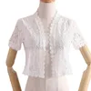 Women's Jackets Women Casual Summer White Black Short Sleeve Shrug Bolero Lace Bridal Cape Jacket Elegant Wraps Beach Shawl