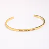 Bracelet Don't Worry Be Happ en acier inoxydable gravé citation inspirante positive manchette ouverte Mantra Bracelet cadeau pour fille