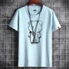 Men's T-Shirts Latest Bear Print 100% Cotton Graphic T-shirt Men's Hip Hop T-shirt Summer Short Sleeve T-shirt 230425