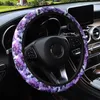 Couvre-volant Couverture de voiture universelle 38CM Fleur pourpre Matériel de plongée Doux Élastique Style Auto Pièces Intérieur Steerering Coverssteeri