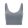 Anpassa tank top u bra yoga outfit kvinnor sommar t shirt solid sexig gröda toppar ärmlös mode väst 20 färger