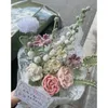 Fleurs de Mariage Dense brouillard tissu artificiel couture demoiselle d'honneur Bouquet Mariage tricoté fleur tissé à la main pour les amoureux
