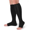 Спортивные носки, 1 пара, компрессионные носки на молнии для женщин и мужчин, облегчающие боль до колена, со спортивной поддержкой