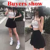 Jupes Lucyever couleur unie plissée femmes mode taille haute Style Preppy Mini femmes coréen Chic rue a-ligne XXL 230424