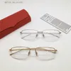 Nouvelle vente claire petite lentille 18k cadres plaqué or ultra-léger carré demi-monture lunettes optiques hommes affaires style lunettes modèle 0071O