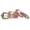 Designer Belt B Belt Mens Belts For Women Shiny Diamond Belt Needle Buckle Multicolour Rock Punk Belt With Crown Bling Rhinestones Midjeband
