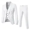 Men's Suits Blazers 2PcsSet Full Suit Attractive Summer White Clothing Single Button Male For Wedding Parties Business 231124