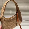 New Straw Woven Underarm Bags Women Designer Armpit Handbag Purse Fashion Embroidered Letters Lafite Hobo Pouch Hollowed Out Wallet Removable Shoulder Strap Totes