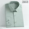 Men's Dress Shirts Plus Size Elastic Solid Long-sleeve For Men Slim Fit Formal Shirt Soft Business Office White Clothes Items