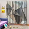 Cortina cortina cortinas de janela 3D de blecaute de luxo para a sala de estar geometria cinza à prova de vento de tecido de tecido adulto